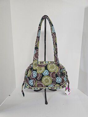 Stephanie Dawn Citrus Harvest Bag Blue Brown Floral Quilted Cottage Twee NWT